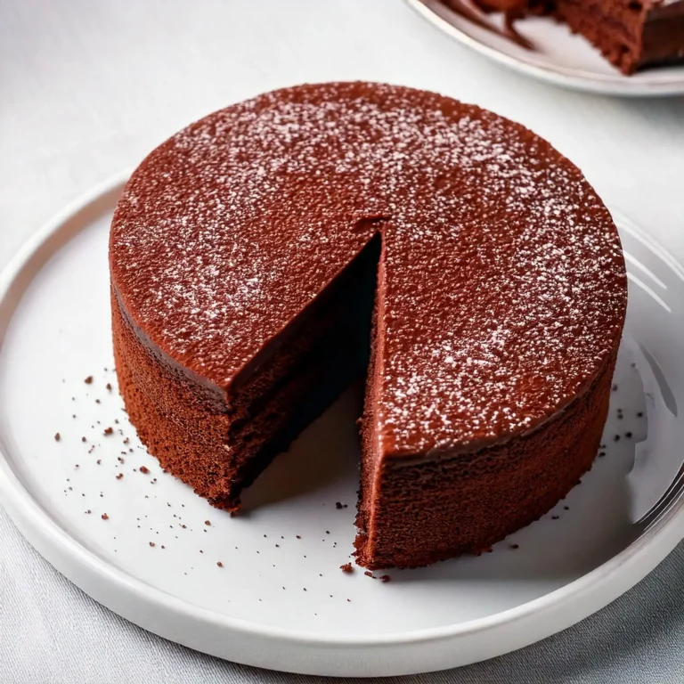 Gâteau au chocolat sans gluten, moelleux et riche, décoré avec des fruits rouges et du sucre glace.