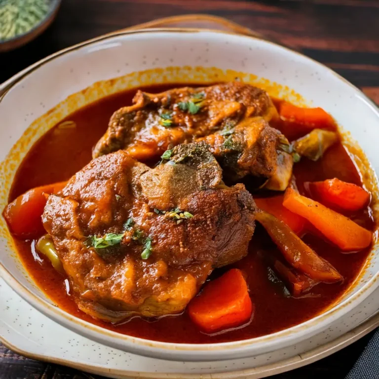 Des d'osso buco (jarret de veau braisé), tendres et juteuses, servies dans une assiette rustique ou un bol peu profond. La viande est nappée d'une sauce riche et brillante, préparée avec du vin blanc, du bouillon de bœuf et des tomates concassées, accompagnée de morceaux de carottes, céleri et oignons. Le plat est garni de gremolata (zeste de citron, ail haché et persil frais) pour une touche fraîche et parfumée. L'éclairage naturel et chaud met en valeur les textures de la viande, de la sauce et des légumes, évoquant un plat traditionnel italien réconfortant et gourmet.