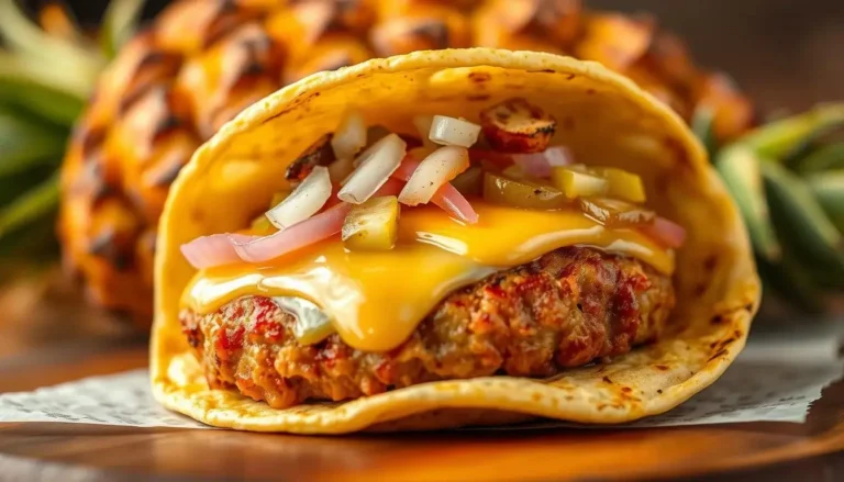 recette innovante marie la saveur d’un burger américain avec la praticité et la saveur d’un taco mexicain.