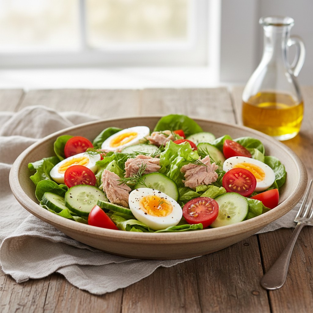 Salade composée avec légumes et protéines
