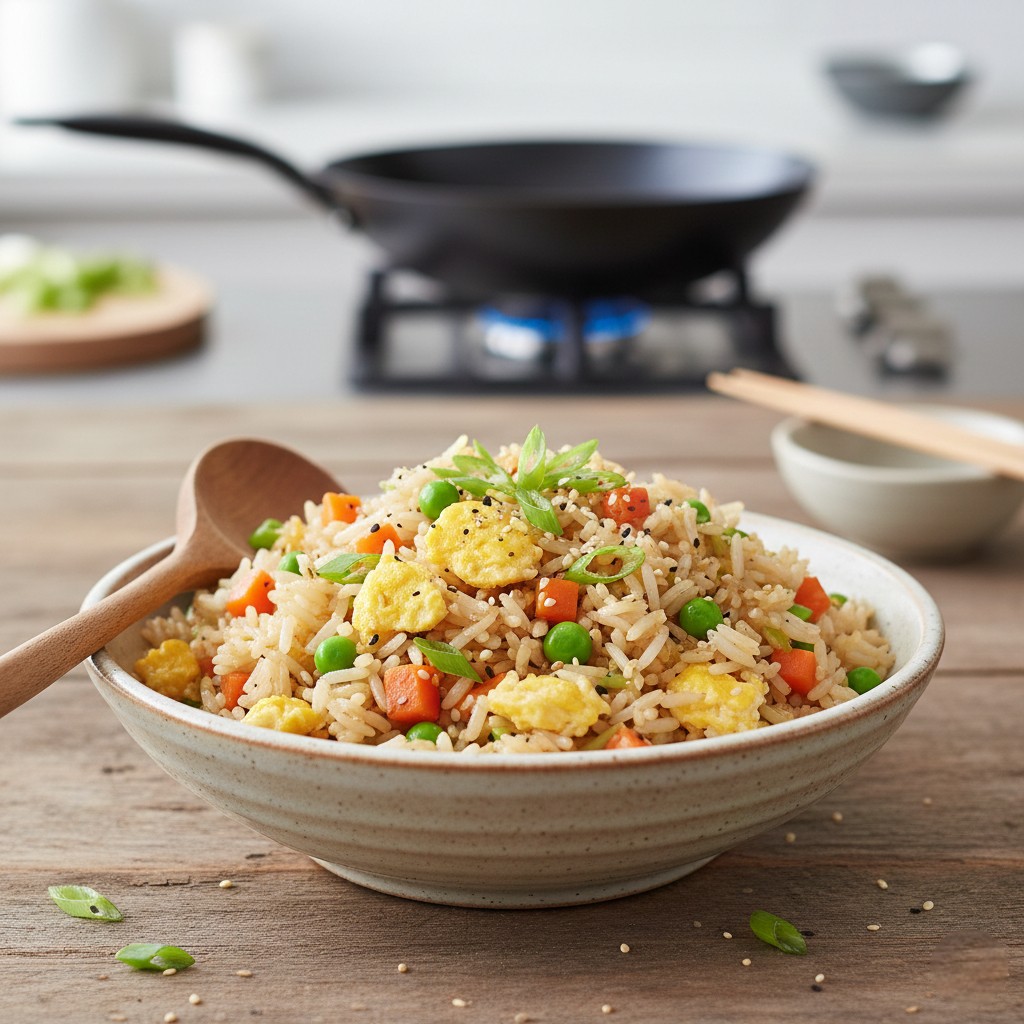 Bol de riz sauté aux œufs
