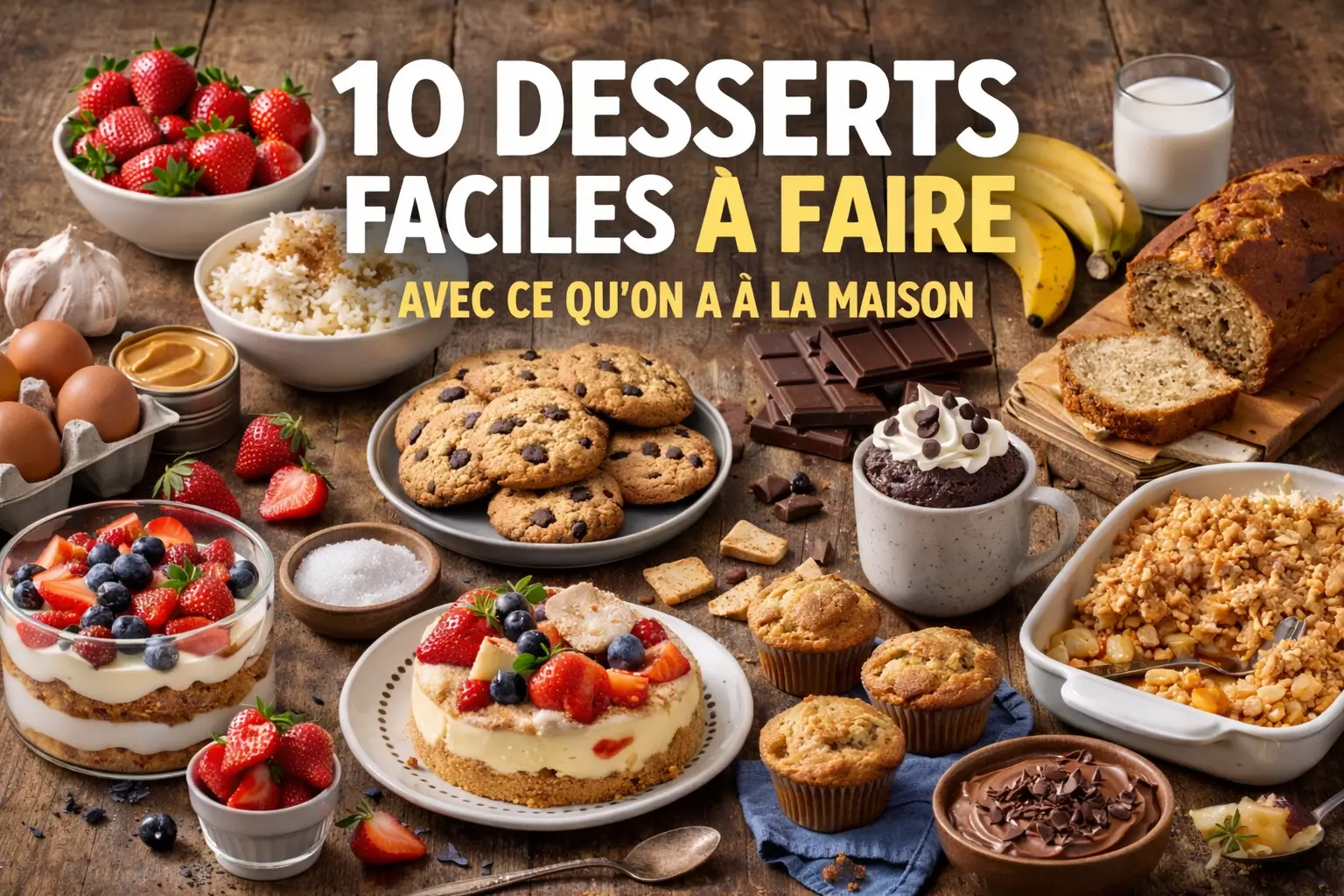 10 desserts faciles à faire avec ce qu'on a à la maison